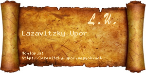Lazavitzky Upor névjegykártya